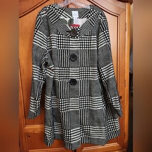 Sara Campbell Open Jacket Black & White, size 3X